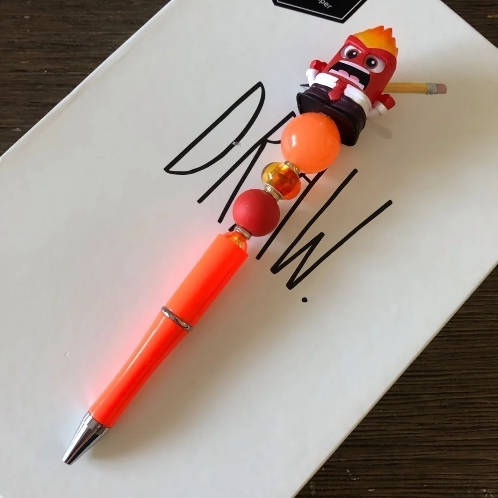 Disney Doorables: Inside Out: Anger handmade beaded pen